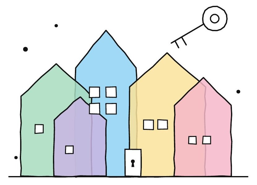 Portada do Manual do alugueiro en Galicia: casas de cores e unha chave