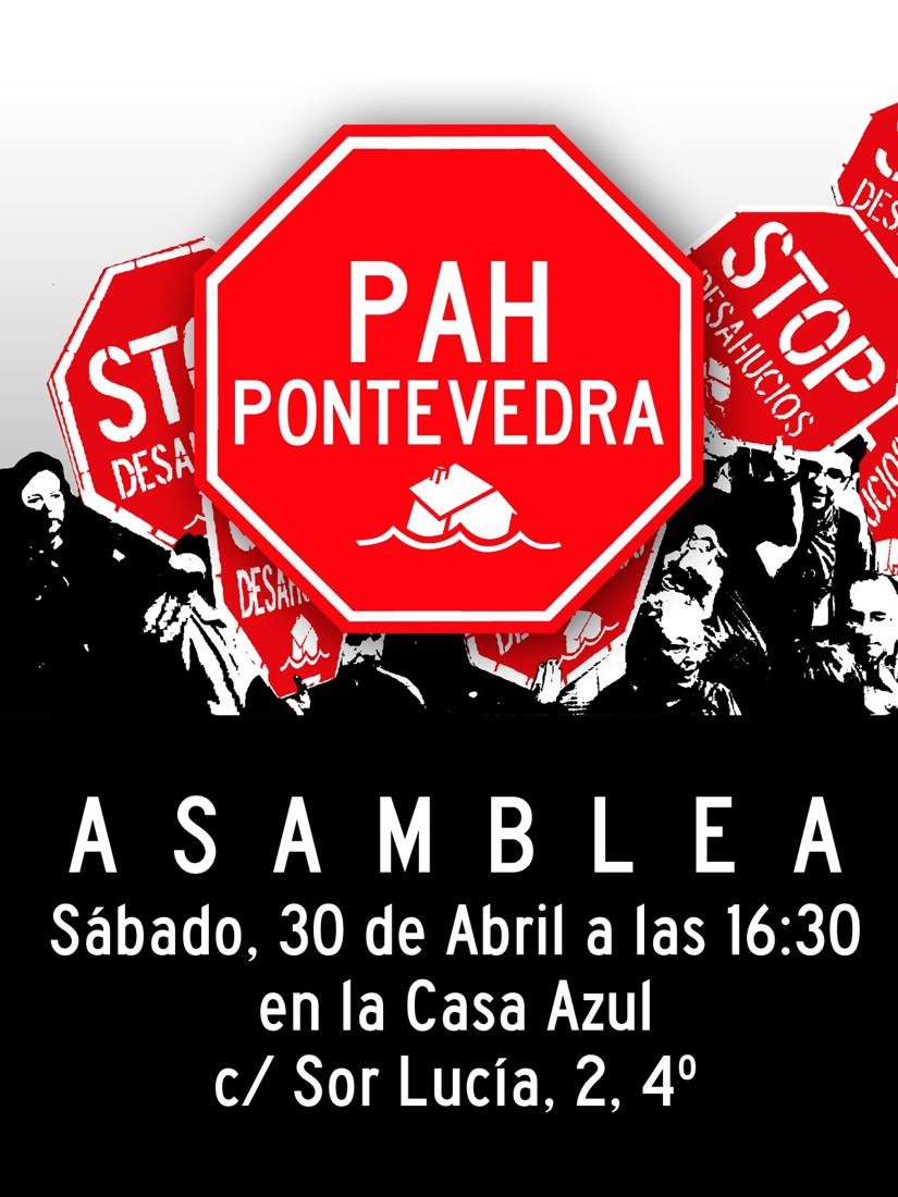 ASAMBLEA 30 ABRIL - Cartel PAH Pontevedra